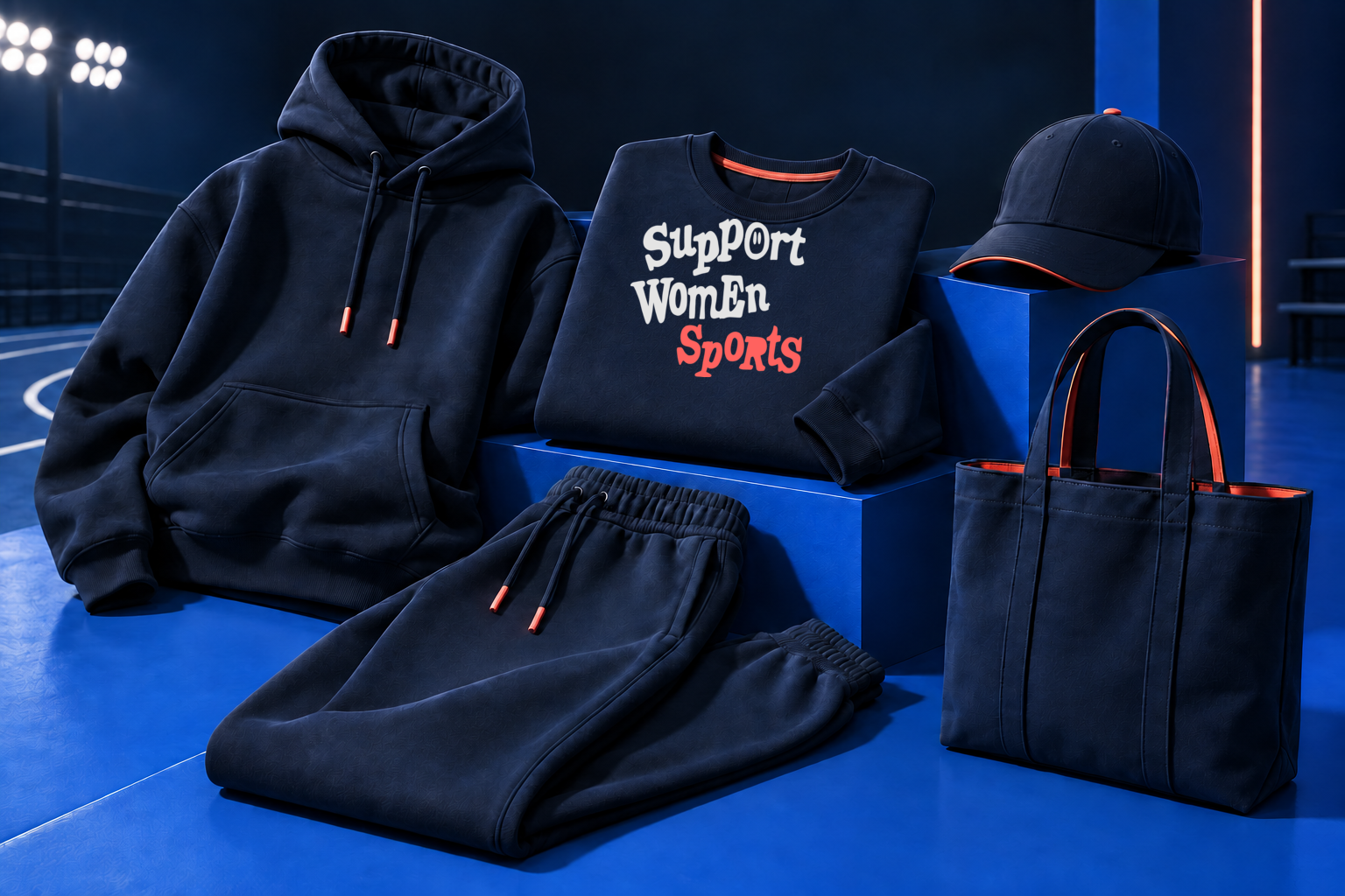 Support Women Sports apparel collection featuring the exact official merchandise logo